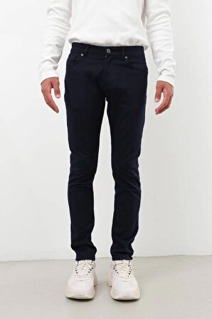 Erkek Jesus Slim Fit Gabardin Pantolon Lacivert