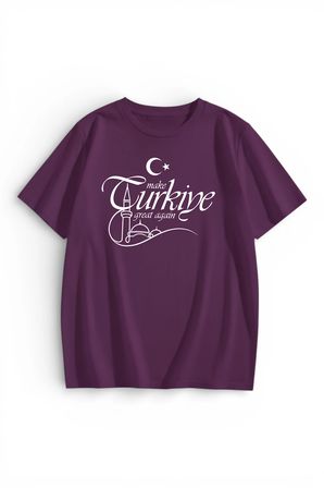 Unisex Make Türkiye Great Again Baskılı Tasarım Tshirt