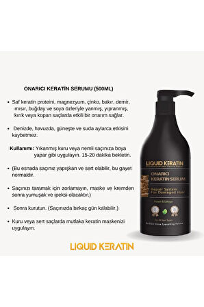 Onarıcı Saf Keratin Saç Bakım Serumu (500ml)
