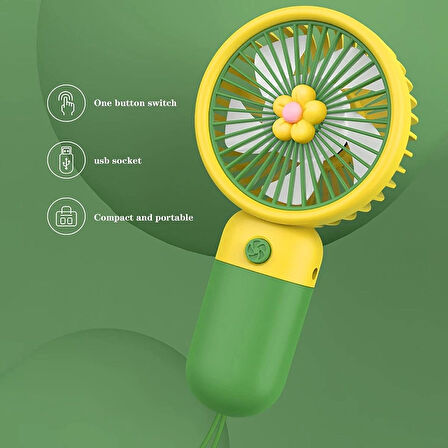 Inovaxis Küçük Taşınabilir Fan ve USB Şarjlı Mini Fan