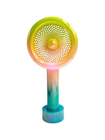 Inovaxis Mini El Fanı Taşınabilir Serinletici Işıklı Şarjlı Vantilatör 3 Kademeli Hız Ayarı