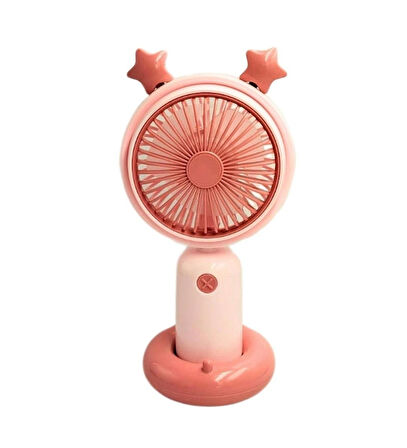 Inovaxis Mini El Fanı Taşınabilir Serinletici Işıklı Şarjlı Vantilatör 2 Kademeli Hız Ayarı