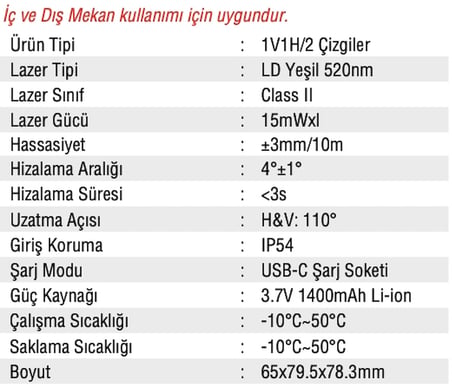 MERCURE YATAY DİKEY ÇİZGİ LAZER ŞAKÜL