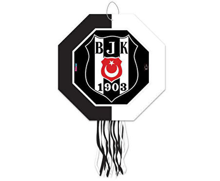 Pinyata Beşiktaş orjinal lisanslı 42 cm çaplı ahşap sopalı uçları püsküllü gerçek patlayabilen pinyata