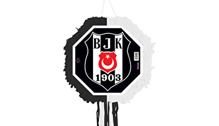 Pinyata Beşiktaş orjinal lisanslı 42 cm çaplı ahşap sopalı uçları püsküllü gerçek patlayabilen pinyata