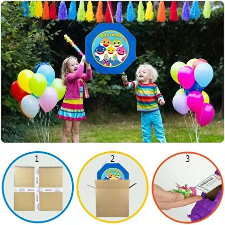 Pinyata Beşiktaş orjinal lisanslı 42 cm çaplı ahşap sopalı uçları püsküllü gerçek patlayabilen pinyata