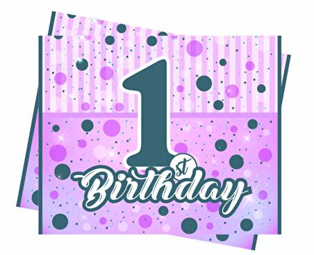 MASA ÖRTÜSÜ HAPPY BİRTHDAY 1 YAŞ PEMBE(PLASTİK)