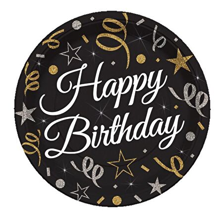 TABAK SPARKLİNG CONFETTİ HAPPY BİRTHDAY 8'Lİ