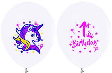 Balon Unicorn 1 Yaş 12" Byz ( 100 Adet )