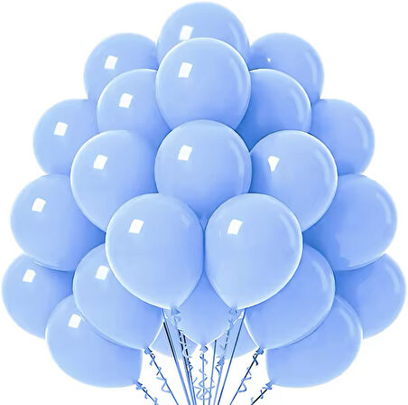 BALON DÜZ PASTEL MAKARON 12 İNC MAVİ 100 ADET