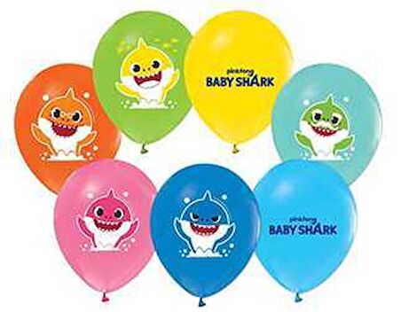 Baby Shark Balon Pastel Renkler ( 100 Adet )