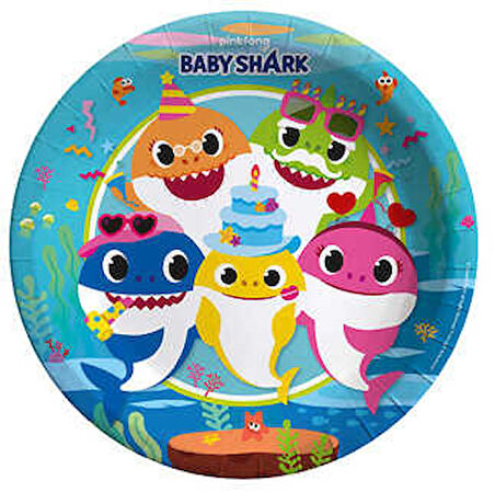 Baby Shark Tabak 23 cm ( 8 Adet )