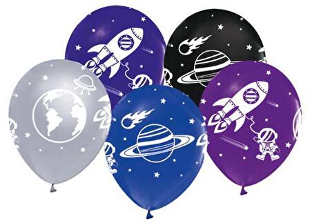 Balon Astronot Uzay Çepeçevre Baskili ( 100 Adet )