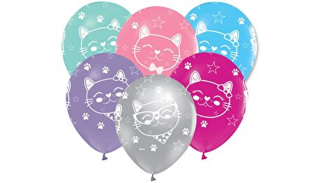 Balon Miss Cat Çepeçevre Baskili ( 100 Adet )