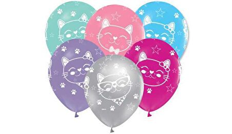 Balon Miss Cat Çepeçevre Baskili ( 100 Adet )