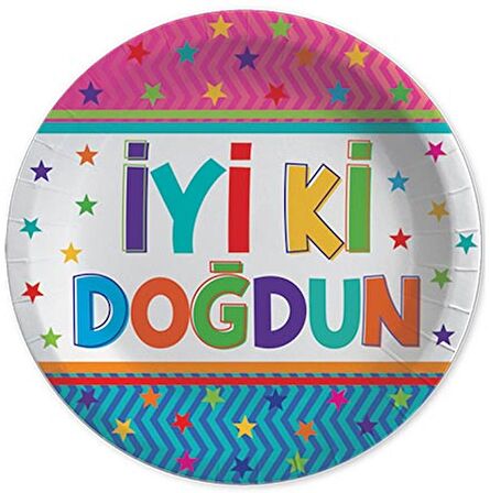 Tabak İyiki Doğdun Funstar 23 Cm ( 8 Adet )