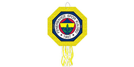 Pinyata Fenerbahçe orjinal lisanslı 42 cm çaplı ahşap sopalı uçları püsküllü gerçek patlayabilen pinyata sarı lacivert
