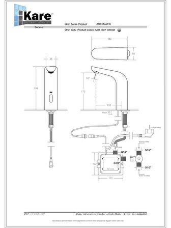 Automatıc Lavabo Bataryası (Tek Soğuk Su)