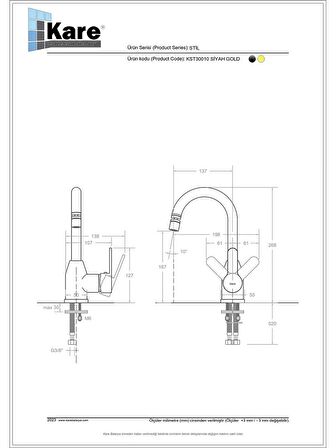 Stil Mix Lavabo (Kısa Borulu Oynar Perlatörlü) Siyah