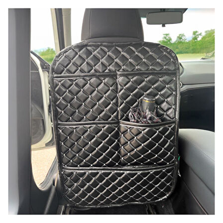 Kuştulli Koltuk Arkası Deri Kapitone Organizer Çanta