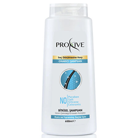 PROXİVE Tuzsuz Parabensiz Silikonsuz Boyasız Keratin Complex Şampuan 650 ml 