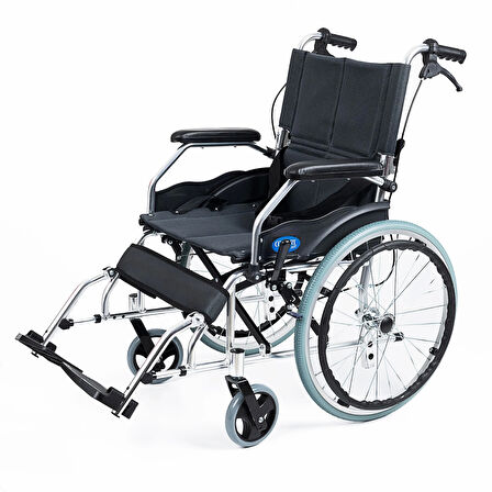 Comfort Plus Tekerlekli Sandalye Füme | Eloksal Kaplı Alüminyum Şase, Kompakt Katlanabilir Yapı, Refakatçi Frenli, KY863LAJ-A20