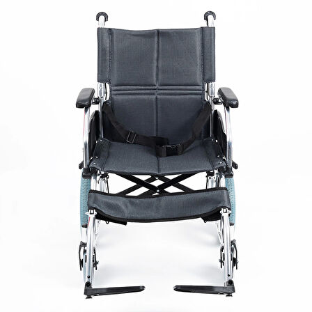 Comfort Plus Transfer Tekerlekli Sandalye Füme | Eloksal Kaplı Alüminyum Şase, Katlanabilir Yapı, Refakatçi Frenli, KY863LABJ-A12