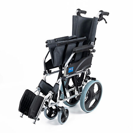 Comfort Plus Transfer Tekerlekli Sandalye Füme | Eloksal Kaplı Alüminyum Şase, Katlanabilir Yapı, Refakatçi Frenli, KY863LABJ-A12