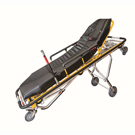 Comfort Plus Ambulans Sedyesi | Siyah Döşemeli, Katlanabilir ve Taşınabilir Acil Müdahale Sedyesi