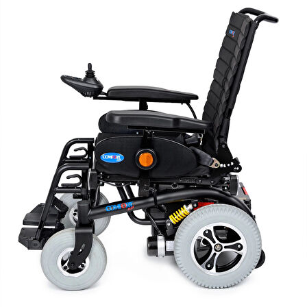 Comfort Plus Akülü Tekerlekli Sandalye | Amortisörlü Lüks Sürüş, 2x320W Motor, Işıklı Joystick, Far ve Sinyal Sistemli DM-450 Luxury