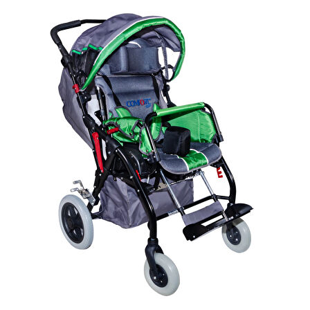 Comfort Plus Engelli Puseti Yeşil | Alüminyum Şase, İki Yönlü Ayarlanabilir Koltuk, 40 cm Oturum Genişliği, DM-8001 BUGGY