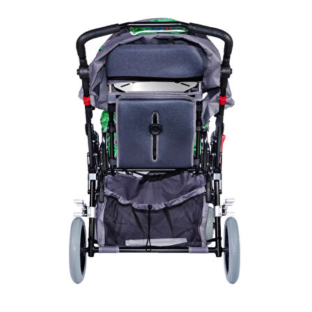 Comfort Plus Engelli Puseti Yeşil | Alüminyum Şase, İki Yönlü Ayarlanabilir Koltuk, 40 cm Oturum Genişliği, DM-8001 BUGGY