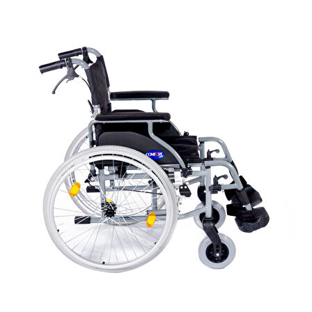 Comfort Plus Hafif Alüminyum Tekerlekli Sandalye | Katlanabilir ve Refakatçi Frenli Model DM-317