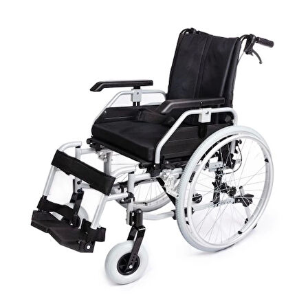 Comfort Plus Tekerlekli Sandalye | Hafif Alüminyum Gövde, Quick Release Tekerlekli, Ayarlanabilir Oturma ve Sırt Gergili DM-Strong 45 cm