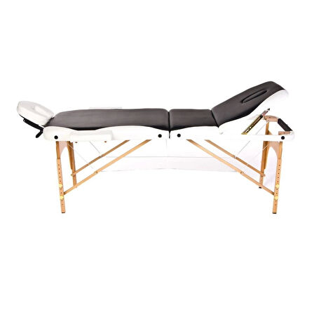 Comfort Plus Masaj Masası Siyah&Beyaz | Ahşap Ayaklı, Ayarlanabilir Yükseklik, Taşıma Çantalı GM-305