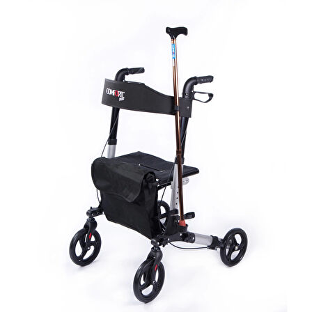 Comfort Plus Rolatör Yürüteç Gümüş | Alüminyum Gövde, Oturmalı, Katlanabilir ve Frenli DM-9102