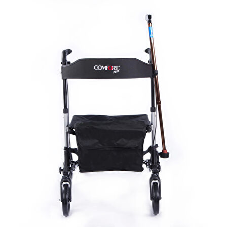 Comfort Plus Rolatör Yürüteç Gümüş | Alüminyum Gövde, Oturmalı, Katlanabilir ve Frenli DM-9102
