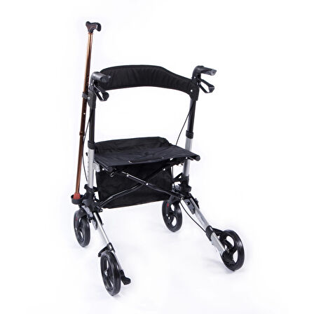 Comfort Plus Rolatör Yürüteç Gümüş | Alüminyum Gövde, Oturmalı, Katlanabilir ve Frenli DM-9102