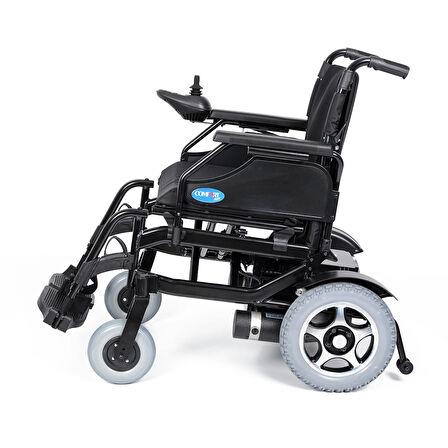 Comfort Plus Akülü Tekerlekli Sandalye | Katlanabilir Alüminyum Şase, 2x340W Motor, 36Ah Akü, Joystick Kontrollü
