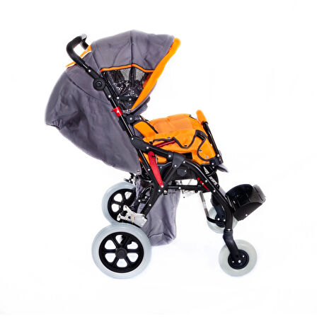 Comfort Plus Engelli Puseti Turuncu | Alüminyum Şase, İki Yönlü Ayarlanabilir Koltuk, 40 cm Oturum Genişliği, DM-8001 BUGGY