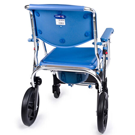 Comfort Plus Banyo ve Tuvalet Tekerlekli Sandalye | Katlanabilir Alüminyum Şase, Hafif Tasarım DM-70