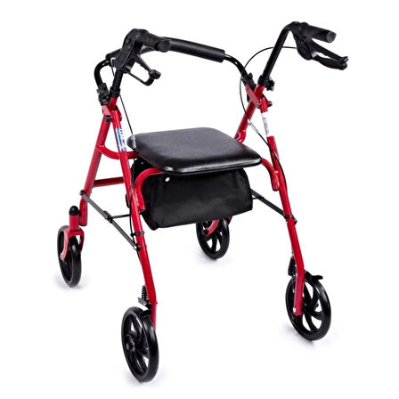 Comfort Plus Rolatör Yürüteç | Alüminyum Şase, Katlanabilir, Frenli ve Çantalı DM-9144