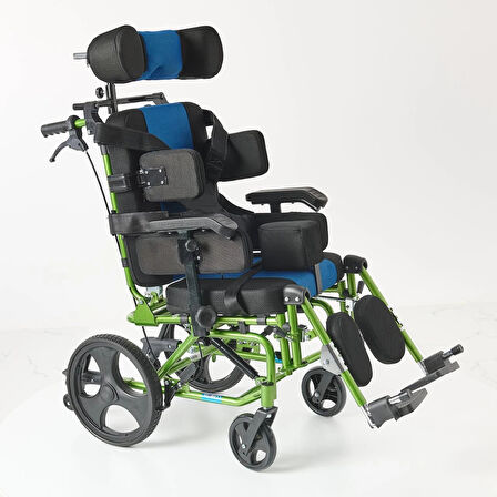 Comfort Plus Pediatrik Tekerlekli Sandalye | Yatarlı ve Tilt Özellikli, Göğüs ve Bacak Destekli, Alüminyum Gövde KY958-C-36 CP