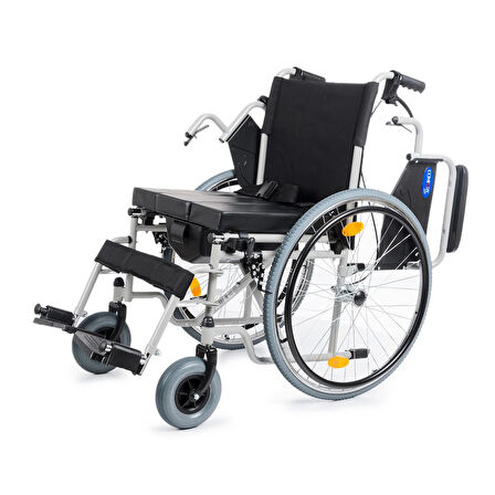 Comfort Plus Tekerlekli Sandalye | WC Özellikli, 45 cm Oturum Genişliği, Refakatçi Frenli, Çelik Gövde DM-545