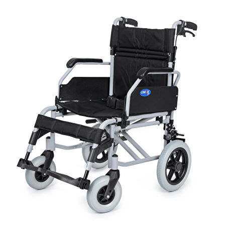 Comfort Plus Transfer Tekerlekli Sandalye Silver | 50 cm Oturum, Alüminyum Gövde, Katlanabilir Sırtlı DM-337