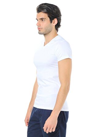 Mavi 061748-620 Erkek Stretch V Yaka T-Shırt Beyaz T-Shirt