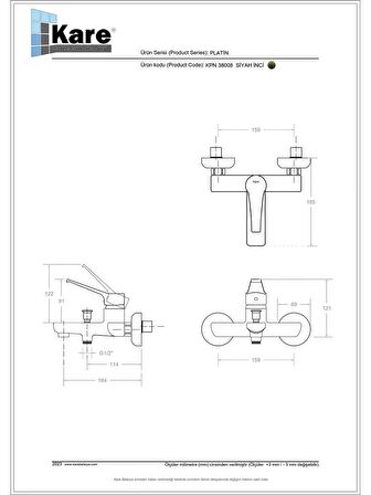 Platin Mix Siyah İnci Banyo Bataryası
