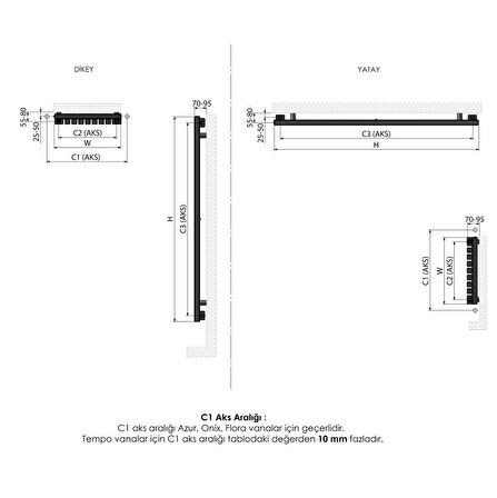 1200x390mm Ramsey Paslanmaz Çelik Fırça Mat İnox Havlupan