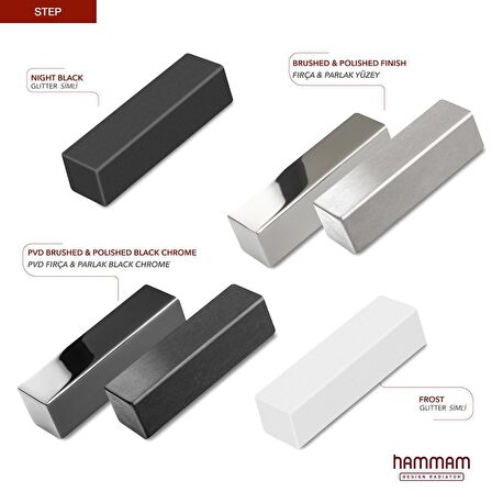 1200x500mm Step Paslanmaz Çelik Parlak Fırça Mat İnox Havlupan