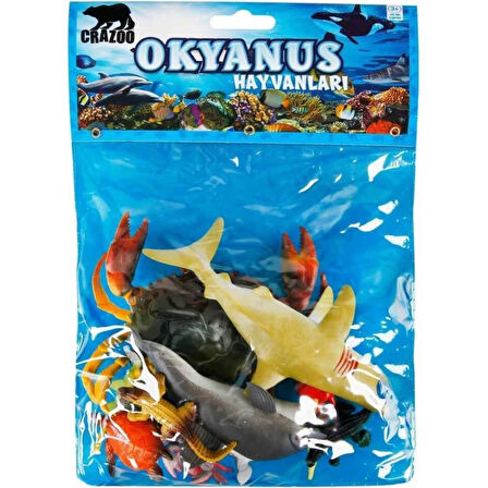 Okyanus Hayvanları Poşetli Hayvan Oyun Seti Orta Boy - Yengeç